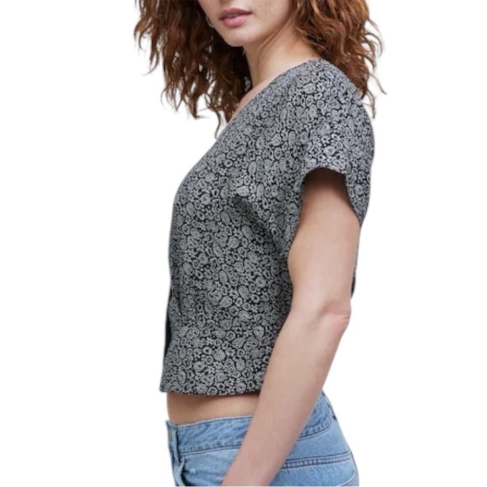 NWOT Madewell Pleated Short-Sleeve Top - Picture 4 of 11